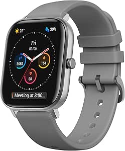Amazfit Gts Reloj Smartwactch Deportivo | 14 Días Batería Gps+glonass Sensor Seguimiento Biológi, Unisex Adulto, Gris (Grey), 12.6 X 12.4 X 6 Cm